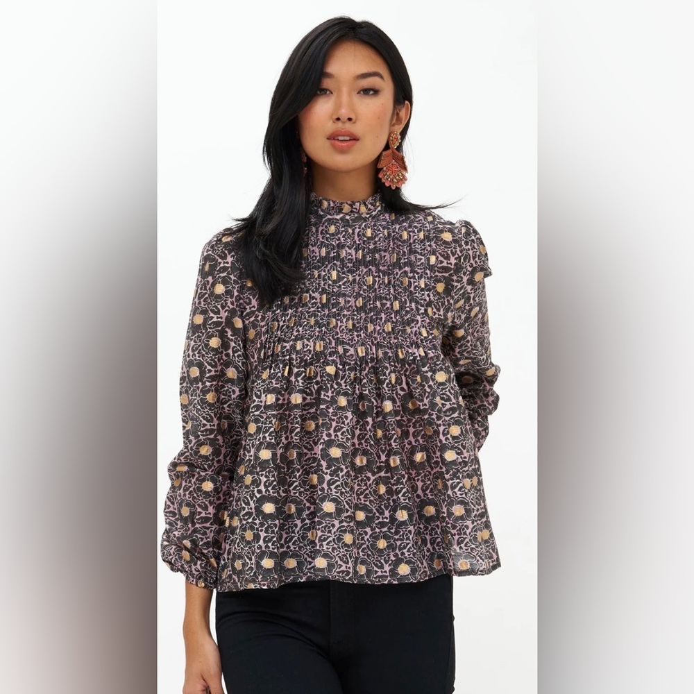 Long Sleeve Pintuck Blouse -OLIPHANT